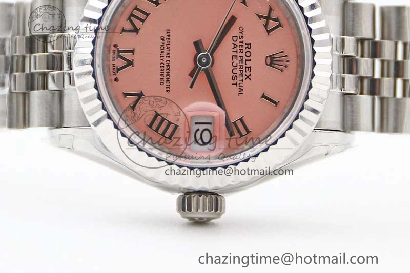 Trendsetting Lady DateJust 28 SS TWF 1:1 Best Edition 904L Steel Pink Dial Roman Markers on President Bracelet NH 10207