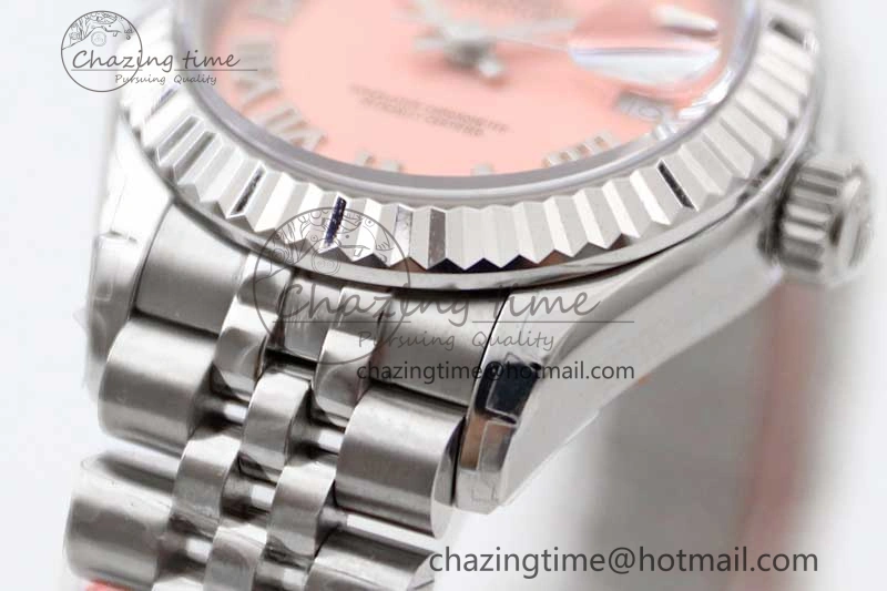 Trendsetting Lady DateJust 28 SS TWF 1:1 Best Edition 904L Steel Pink Dial Roman Markers on President Bracelet NH 10207
