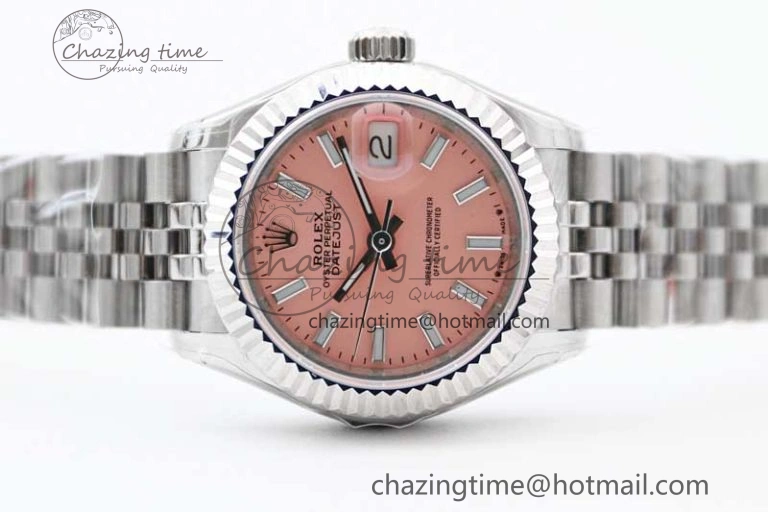 Durable Lady DateJust 28 SS TWF 1:1 Best Edition 904L Steel Pink Dial on President Bracelet NH 10206