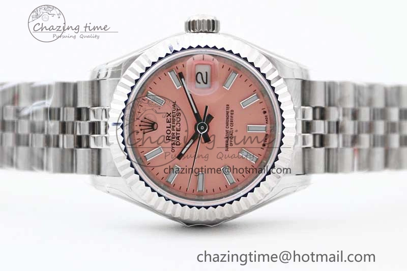 Durable Lady DateJust 28 SS TWF 1:1 Best Edition 904L Steel Pink Dial on President Bracelet NH 10206