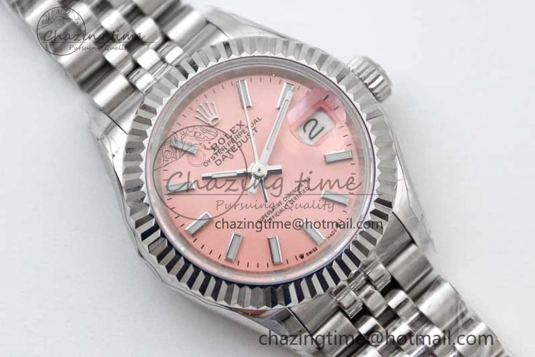 Durable Lady DateJust 28 SS TWF 1:1 Best Edition 904L Steel Pink Dial on President Bracelet NH 10206