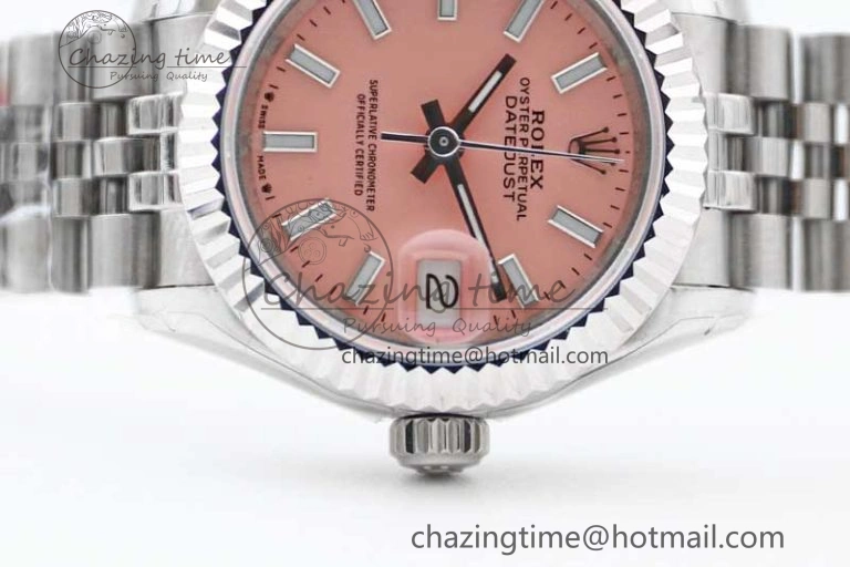 Durable Lady DateJust 28 SS TWF 1:1 Best Edition 904L Steel Pink Dial on President Bracelet NH 10206