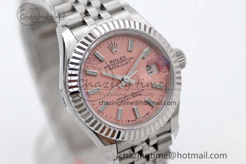 Durable Lady DateJust 28 SS TWF 1:1 Best Edition 904L Steel Pink Dial on President Bracelet NH 10206