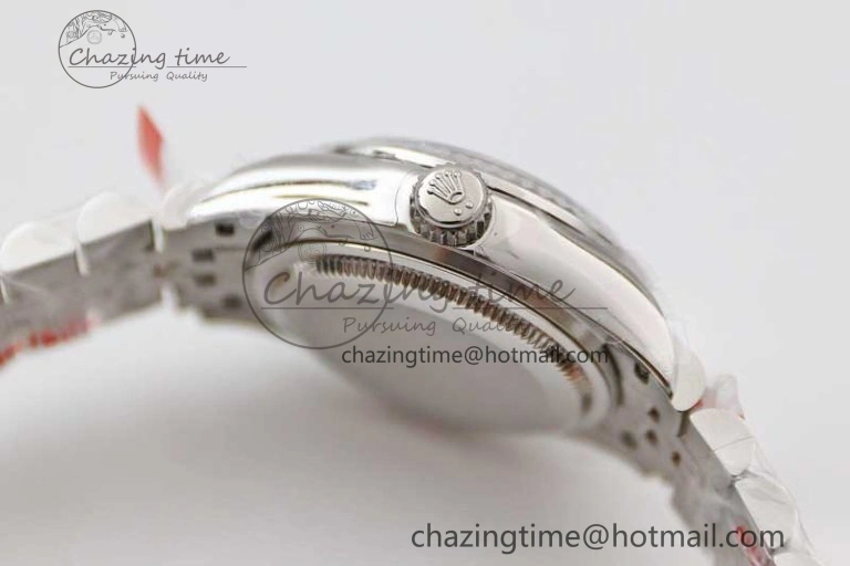 Lady DateJust 28 SS TWF 1:1 Best Edition 904L Steel Silver Dial Diam Markers on President Bracelet NH Lightweight 2180