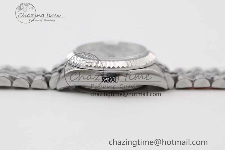 Lady DateJust 28 SS TWF 1:1 Best Edition 904L Steel Silver Dial Diam Markers on President Bracelet NH Lightweight 2180