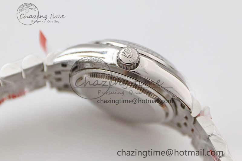 Lady DateJust 28 SS TWF 1:1 Best Edition 904L Steel Silver Dial Diamonds Markers on President Bracelet NH Attractive 10203