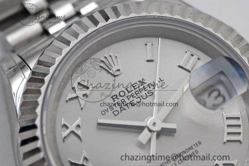 Lady DateJust 28 SS TWF 1:1 Best Edition 904L Steel Silver Dial Roman Markers on President Bracelet NH Timeless 2182