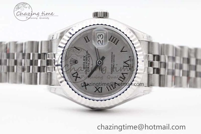 Lady DateJust 28 SS TWF 1:1 Best Edition 904L Steel Silver Dial Roman Markers on President Bracelet NH Timeless 2182
