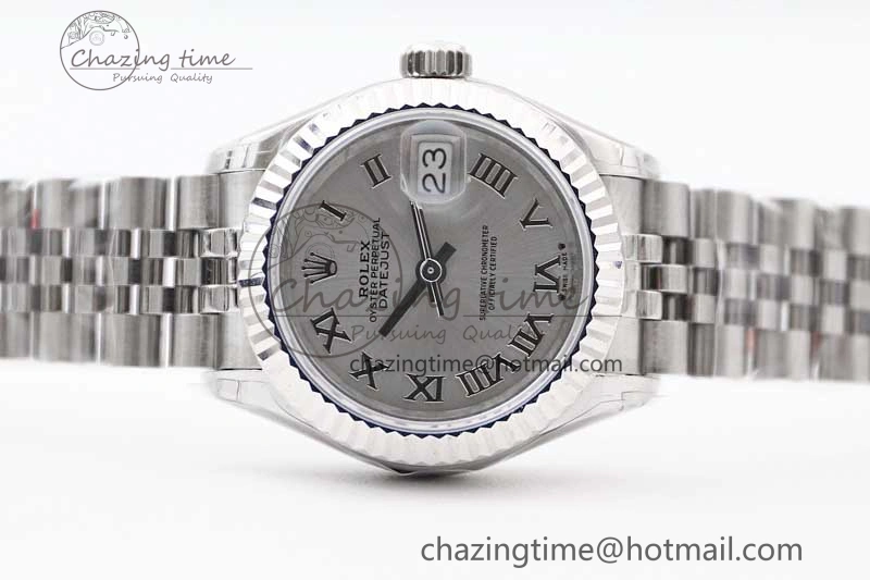 Lady DateJust 28 SS TWF 1:1 Best Edition 904L Steel Silver Dial Roman Markers on President Bracelet NH Timeless 2182