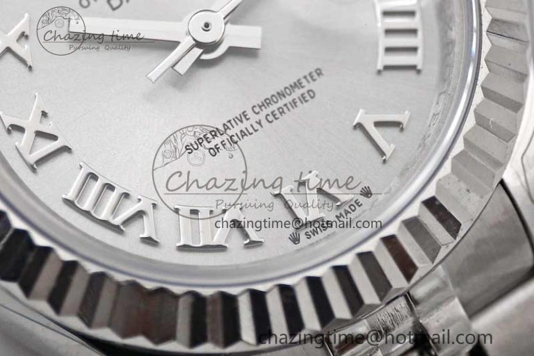 Lady DateJust 28 SS TWF 1:1 Best Edition 904L Steel Silver Dial Roman Markers on President Bracelet NH Timeless 2182