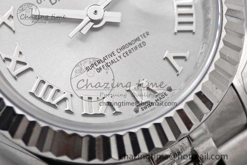 Lady DateJust 28 SS TWF 1:1 Best Edition 904L Steel Silver Dial Roman Markers on President Bracelet NH Timeless 2182