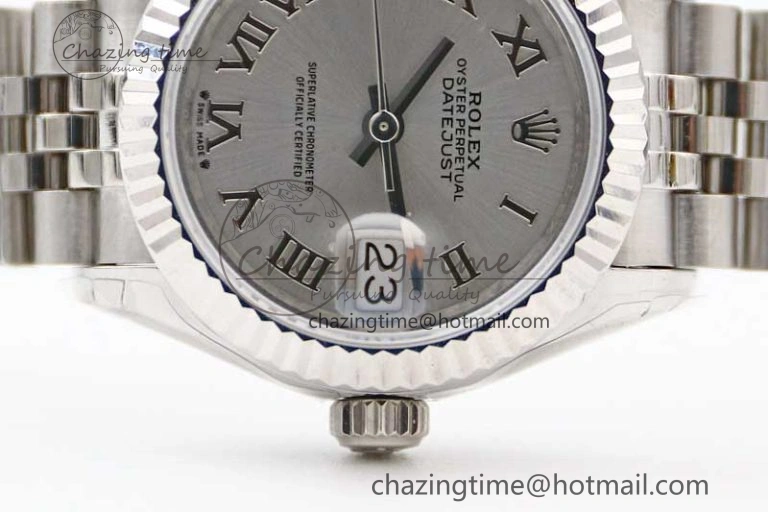 Lady DateJust 28 SS TWF 1:1 Best Edition 904L Steel Silver Dial Roman Markers on President Bracelet NH Timeless 2182