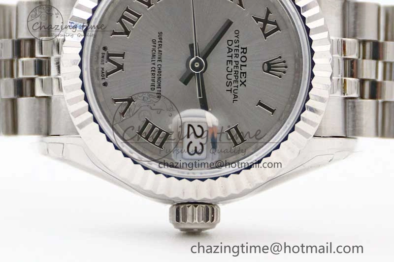 Lady DateJust 28 SS TWF 1:1 Best Edition 904L Steel Silver Dial Roman Markers on President Bracelet NH Timeless 2182