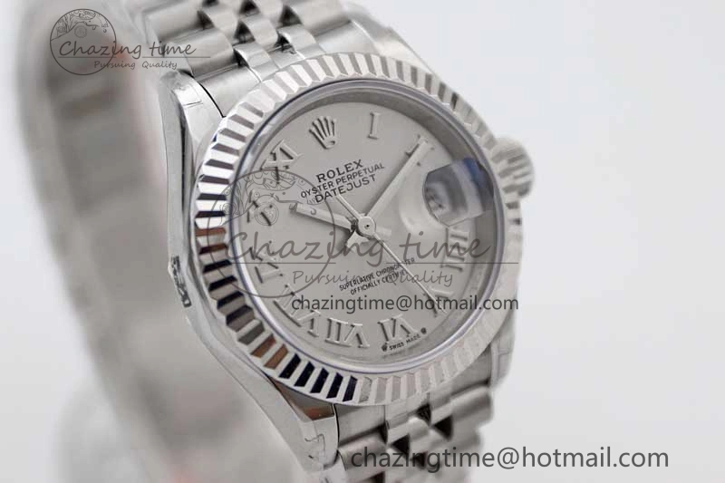 Lady DateJust 28 SS TWF 1:1 Best Edition 904L Steel Silver Dial Roman Markers on President Bracelet NH Timeless 2182
