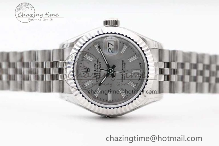 Lady DateJust 28 SS TWF 1:1 Best Edition 904L Steel Silver Dial on President Bracelet NH WeatherProof 10200