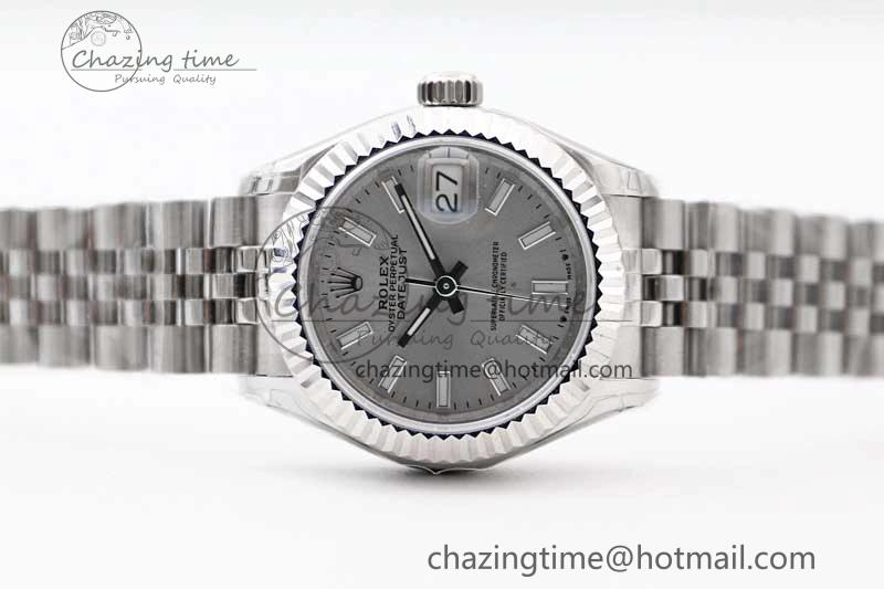 Lady DateJust 28 SS TWF 1:1 Best Edition 904L Steel Silver Dial on President Bracelet NH WeatherProof 10200