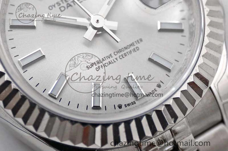 Lady DateJust 28 SS TWF 1:1 Best Edition 904L Steel Silver Dial on President Bracelet NH WeatherProof 10200
