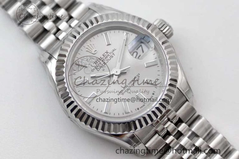 Lady DateJust 28 SS TWF 1:1 Best Edition 904L Steel Silver Dial on President Bracelet NH WeatherProof 10200