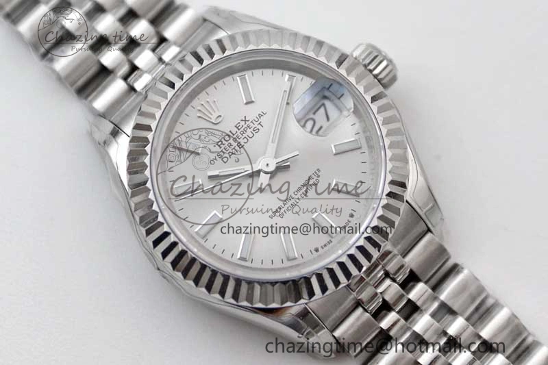 Lady DateJust 28 SS TWF 1:1 Best Edition 904L Steel Silver Dial on President Bracelet NH WeatherProof 10200
