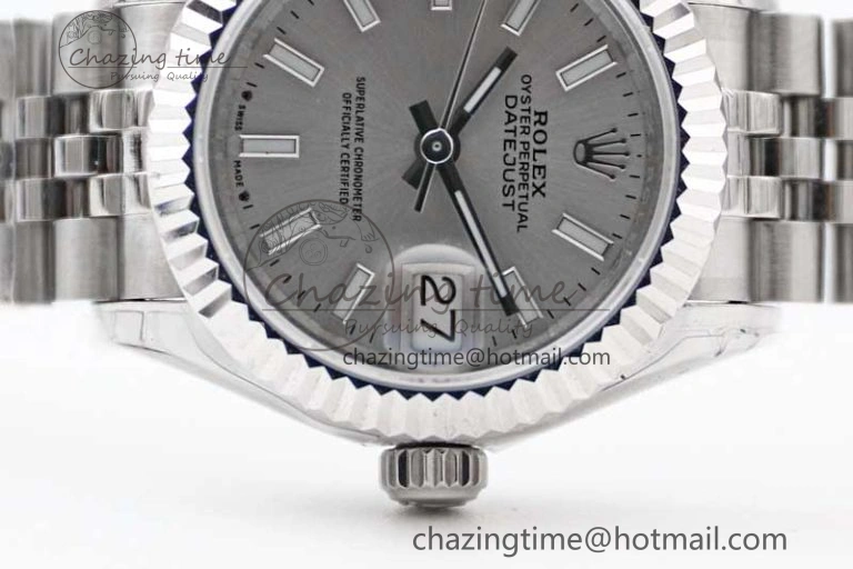 Lady DateJust 28 SS TWF 1:1 Best Edition 904L Steel Silver Dial on President Bracelet NH WeatherProof 10200