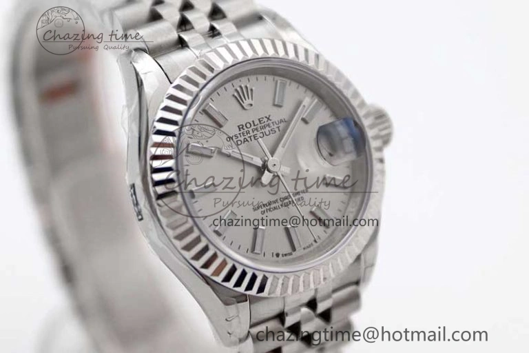 Lady DateJust 28 SS TWF 1:1 Best Edition 904L Steel Silver Dial on President Bracelet NH WeatherProof 10200