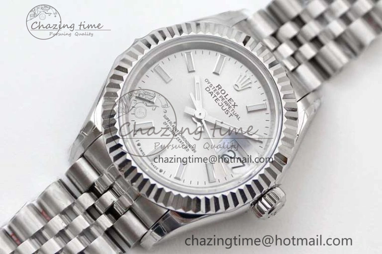 Lady DateJust 28 SS TWF 1:1 Best Edition 904L Steel Silver Dial on President Bracelet NH WeatherProof 10200