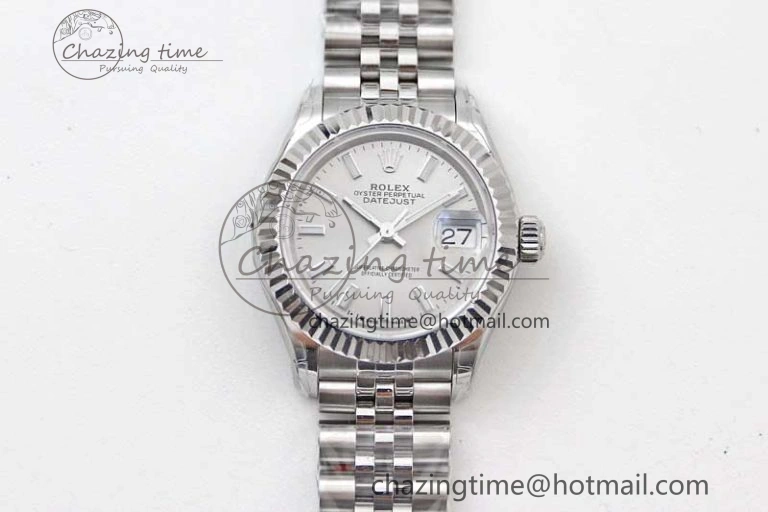 Lady DateJust 28 SS TWF 1:1 Best Edition 904L Steel Silver Dial on President Bracelet NH WeatherProof 10200