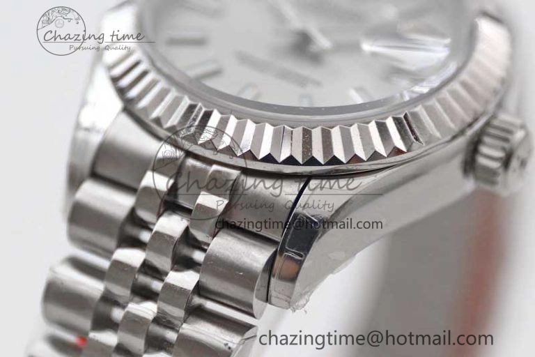 Lady DateJust 28 SS TWF 1:1 Best Edition 904L Steel Silver Dial on President Bracelet NH WeatherProof 10200