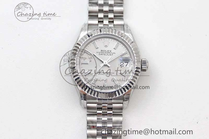 Lady DateJust 28 SS TWF 1:1 Best Edition 904L Steel Silver Dial on President Bracelet NH WeatherProof 10200