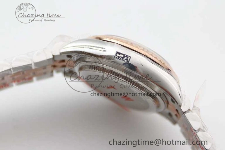 Lady DateJust 28 SS RG TWF 1:1 Best Edition Brown Dial Diamonds Markers on Jubilee Bracelet NH Packable 2131