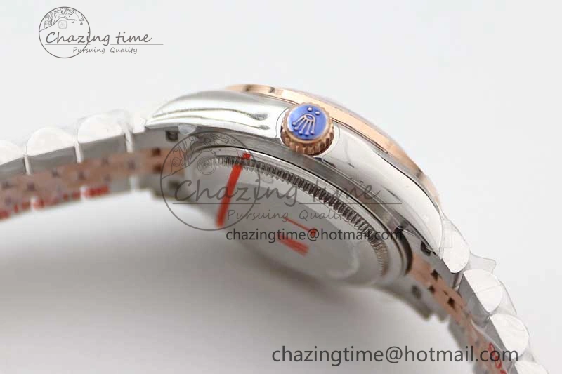 Lady DateJust 28 SS RG TWF Diamonds Bezel 1:1 Best Edition Grey Dial Roman Markers on Jubilee Bracelet NH UrbanStyle 10177