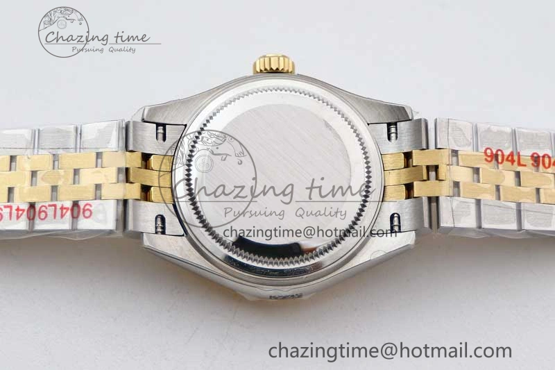 Seasonal Lady DateJust 28 SS YG TWF Diamonds Bezel 1:1 Best Edition Green Dial Roman Markers on Jubilee Bracelet NH 2135