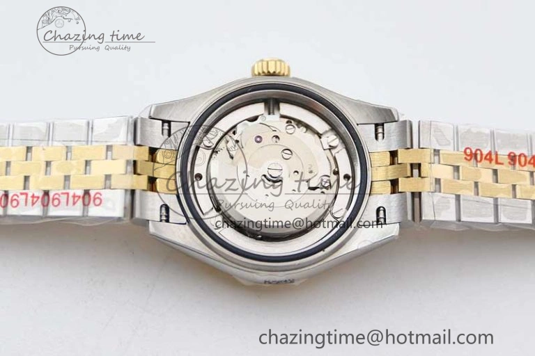 Seasonal Lady DateJust 28 SS YG TWF Diamonds Bezel 1:1 Best Edition Green Dial Roman Markers on Jubilee Bracelet NH 2135