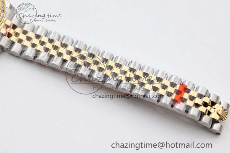 Seasonal Lady DateJust 28 SS YG TWF Diamonds Bezel 1:1 Best Edition Green Dial Roman Markers on Jubilee Bracelet NH 2135