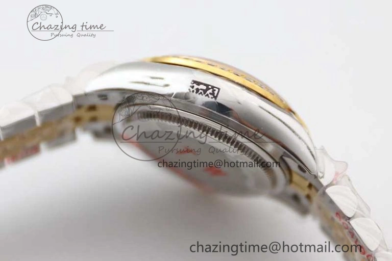 Seasonal Lady DateJust 28 SS YG TWF Diamonds Bezel 1:1 Best Edition Green Dial Roman Markers on Jubilee Bracelet NH 2135