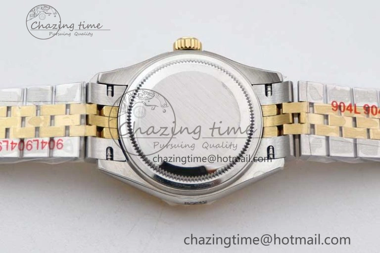Lady DateJust 28 SS YG TWF Diamonds Bezel 1:1 Best Edition White MOP Dial Diamond Markers on Jubilee Bracelet NH Classic 10183