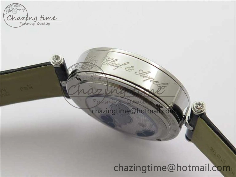 Lady Féerie Full Diamonds 5GF Best Edition Blue Dial on Leather Strap Quartz SmoothTexture 10016