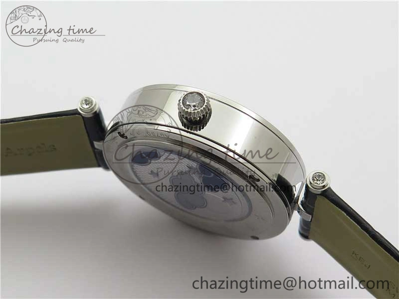 Lady Féerie Full Diamonds 5GF Best Edition Blue Dial on Leather Strap Quartz SmoothTexture 10016