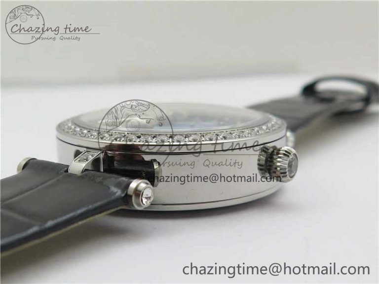 Lady Féerie Full Diamonds 5GF Best Edition Blue Dial on Leather Strap Quartz SmoothTexture 10016