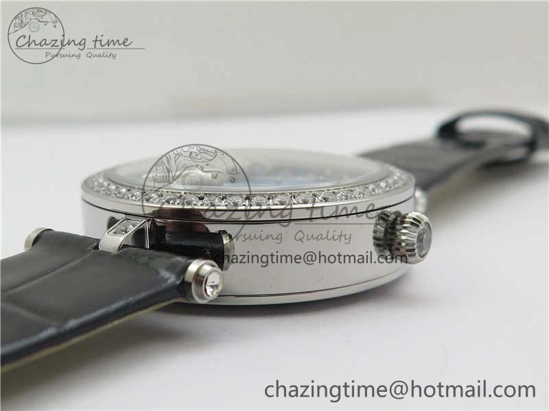 Lady Féerie Full Diamonds 5GF Best Edition Blue Dial on Leather Strap Quartz SmoothTexture 10016