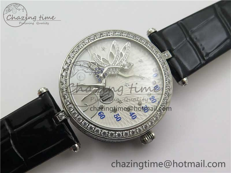 Timeless Lady Féerie Full Diamonds 5GF Best Edition White Dial on Leather Strap Quartz 10012