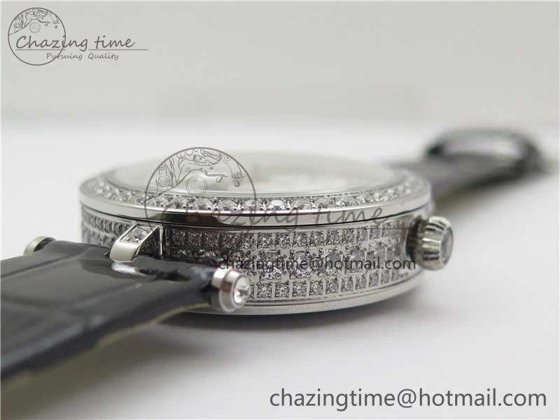 Timeless Lady Féerie Full Diamonds 5GF Best Edition White Dial on Leather Strap Quartz 10012