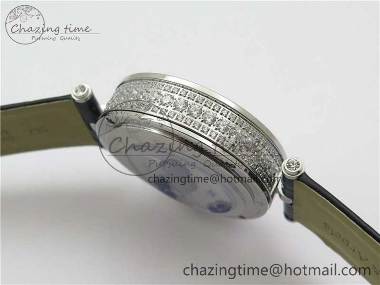 Timeless Lady Féerie Full Diamonds 5GF Best Edition White Dial on Leather Strap Quartz 10012