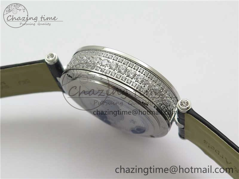 Timeless Lady Féerie Full Diamonds 5GF Best Edition White Dial on Leather Strap Quartz 10012