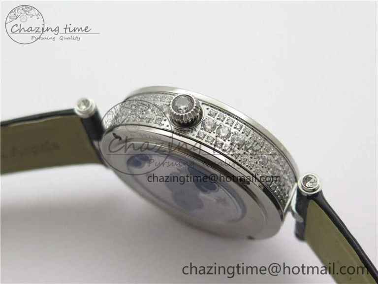 Timeless Lady Féerie Full Diamonds 5GF Best Edition White Dial on Leather Strap Quartz 10012