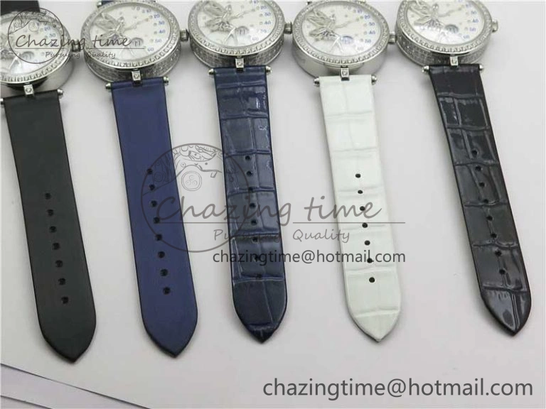 Timeless Lady Féerie Full Diamonds 5GF Best Edition White Dial on Leather Strap Quartz 10012