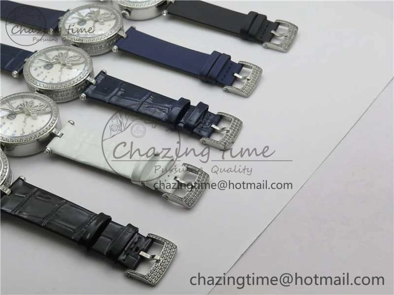 Timeless Lady Féerie Full Diamonds 5GF Best Edition White Dial on Leather Strap Quartz 10012
