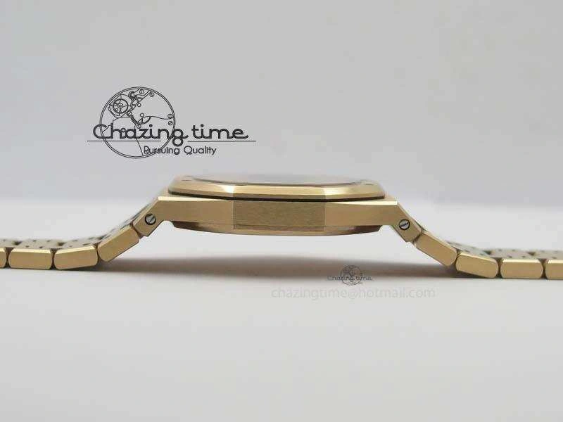 WeatherProof Lady Royal Oak 33mm 15000 RG JF 1:1 Best Edition Brown Textured Dial On RG Bracelet Ronda Quartz 5038