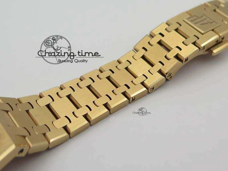 WeatherProof Lady Royal Oak 33mm 15000 RG JF 1:1 Best Edition Brown Textured Dial On RG Bracelet Ronda Quartz 5038