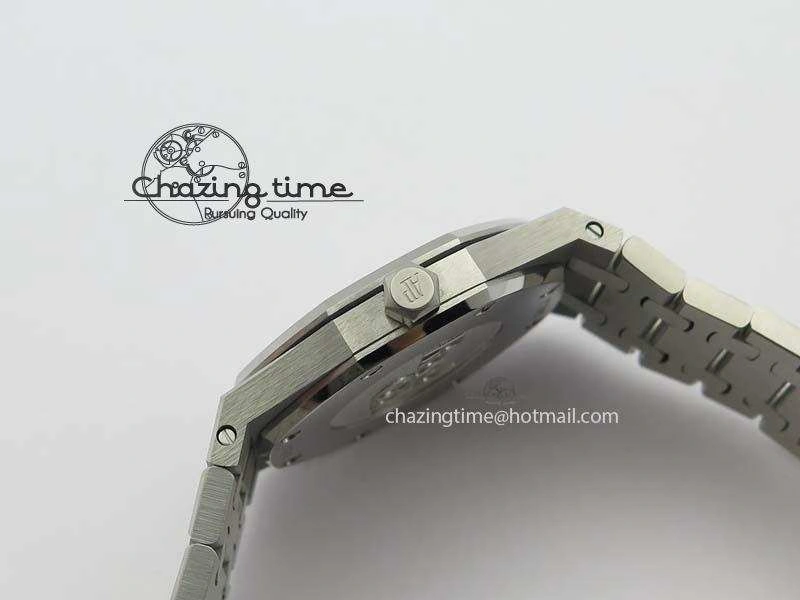 Lady Royal Oak 33mm 15000 SS JF 1:1 Best Edition Black Textured Dial On SS Bracelet Ronda Quartz Efficient 5056